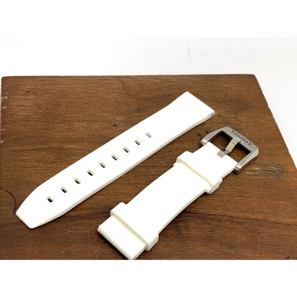 Tissot Seastar Watch Replacement Band White Rubber Strap 18mm Lug Silver Buckle - Picture 2 of 9